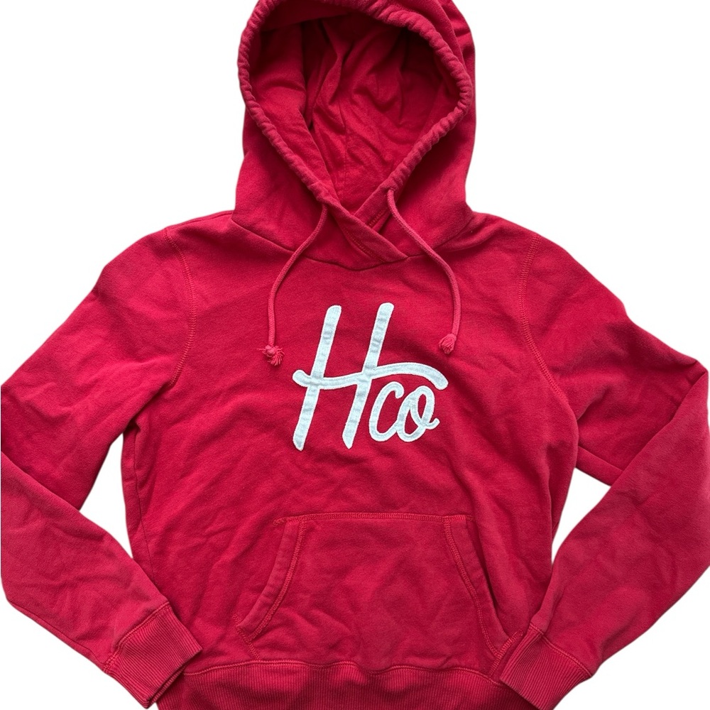 Hollister Y2K Women’s Size Large Red Hoodie HCO Spellout Hooded California